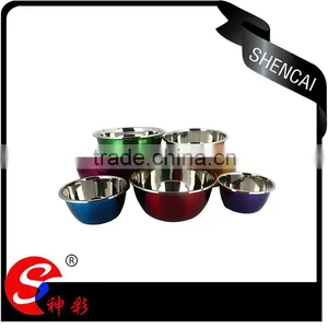 Stainless Steel Metal Colored Soup Bowl/ Dinner Food Basin/ Mixing Bowl Set thumbnail-1
