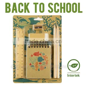 Eco Back to School Stationary With Ruler Pencil Eraser Sharpener and Notebook thumbnail-1