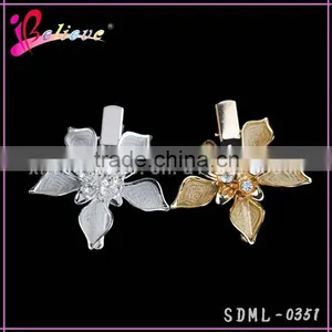2015 Wholesale Hair Accessories Made in China,kids Accessories Metal Flower Hairpins With Rhinestone thumbnail-1