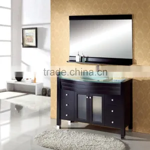 Solid Wood Floor Standing Bathroom Mirror Vanity A703 thumbnail-5