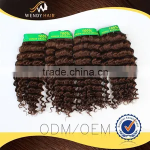 OEM Factory DEEP CURL Hair Natural Color Virgin Brazilian Hair Weave thumbnail-1