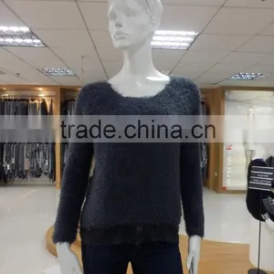 Lady's Crew Neck Double Jacquard Knitted Pullover Garment 2016 Fall/winter Acrylic/nylon/wool thumbnail-1