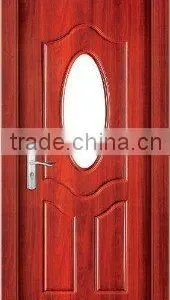 2011 New Solid Wooden Door With Glass Design thumbnail-1