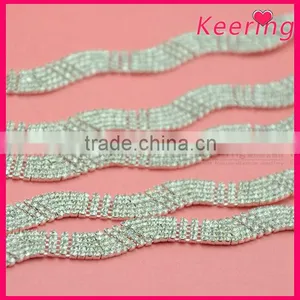 Wholesale 5 Rows Crystal Rhinestone Bridal Chain Trimming WRC-238 thumbnail-1