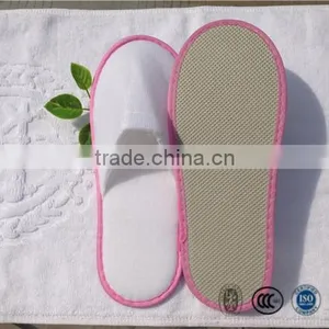 Women Hotel Pull Plush Slipper With Pink Non-woven Piping thumbnail-5