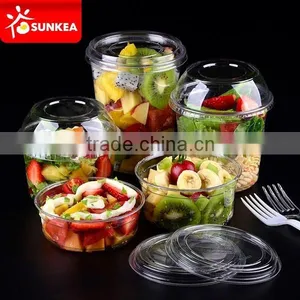 Disposable Wide Mouth Clear Food Plastic Cups With Lid thumbnail-2