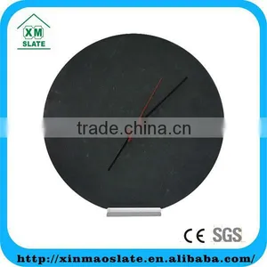 Round Black Slate Stone Wall Clock Other Shape Can Provide thumbnail-1