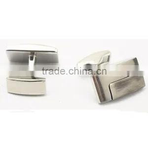 Patched Silver Rectangle Metal Cuff Links From Shenzhen thumbnail-1