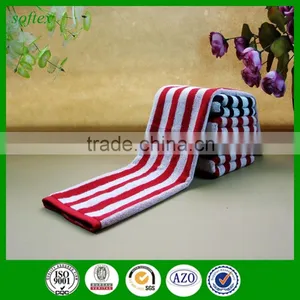 Wholesale Jacquard Cotton Red and White Striped Hand Towels thumbnail-3