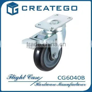 Swiveling Groove Caster With Brake thumbnail-1