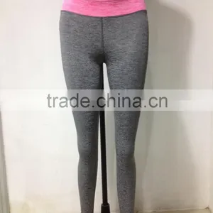 Santic Wholesale Gym Wear Sublimation Print Yoga Pants Contrast Waistband Leggings thumbnail-2