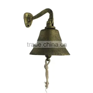 Rustic Gold Cast Iron Hanging Ship's Bell / Beautiful Ship Bell NBB 0015 thumbnail-3