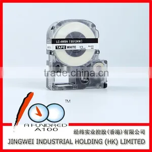 Compatible Espon/Kingjim Tape Cartridge for Label Printer LC-3LWV White on Blue 9mm SD9BW thumbnail-2