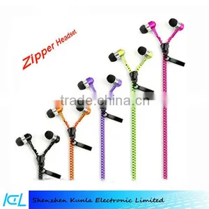 2015 Wholesale Zipper Earphone, Headset, Headphone for IOS&Android Smartphone, MP3 Player and PSP Gamer thumbnail-1