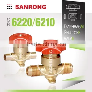 Sanrong Air Conditioner Threaded Shut Off Valve, Welded Brass Stop Valve, Two Way Refrigeration Valve thumbnail-2