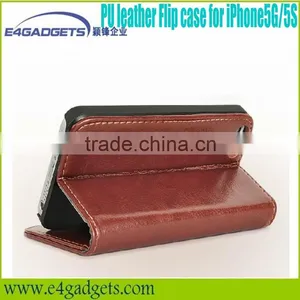 2013 Luxury PU Flip Wallet Leather Case for Apple Iphone5 thumbnail-1