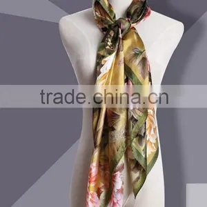 100% Silk Square Scarf, Crepe,14mm thumbnail-5