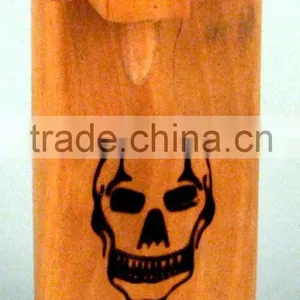 Cedar Wood Smiley Face Dug Out Pipe thumbnail-5
