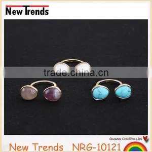 New Arrival Women Jewelry Turquoise Ring, Purple Natural Stone Ring, White Stone Ring thumbnail-1