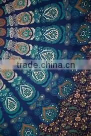 Round Mandala Turquoise Beach Sheet Tapestry Gold Print Indian Wall Hanging Hippie Indian Tapestry Bohemian Wall Hanging thumbnail-2