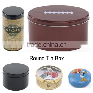 Custom Made Food Grade Round Shape Metal Box Tin Can for Tea Coffee Quality Choice thumbnail-1
