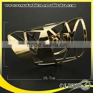Big Hollow Indian Metal Cuff Bracelet, Liquid Metal Bracelet thumbnail-3