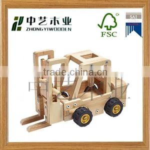 Made in China Eco-friendly Assembled Educational Pine OEM Wooden Tanker Toys thumbnail-3