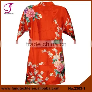 2304 Wholesale Children Peacock Pattern Silk Satin Robe thumbnail-4