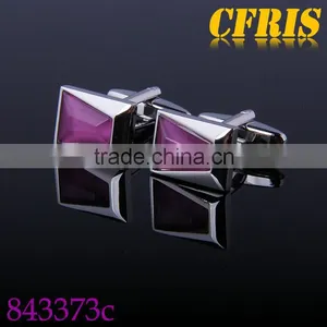 Black/Red/Purple Color Crystal Inlaid Cufflink thumbnail-4