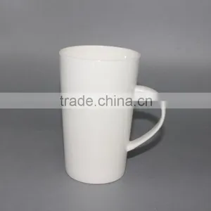 Plain White Tall Ceramic Mug thumbnail-1