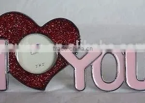 Lovely I LOVE YOU Metal Pewter Zinc Alloy Home Decorative Photo Frame thumbnail-1