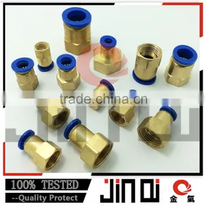 Shipping From China One Touch Union Straight Female 10mm Tube Brass Coupling thumbnail-1