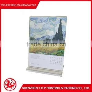 2017 Hot Sale High Quality Custom Made Desk Calendar With Acrylic Holder thumbnail-1
