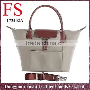 Latest Large Nylon and Leather Weekend Bags Special Design Travel Tote Bag thumbnail-1