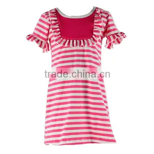 The Latest Fashions Children's Boutique Clothing Stripe Little Baby Girls Dress Pure Cotton Ruffle Dress thumbnail-2