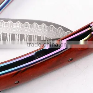 OEM Damascus Steel Pocket Knife With Survival Rope thumbnail-3