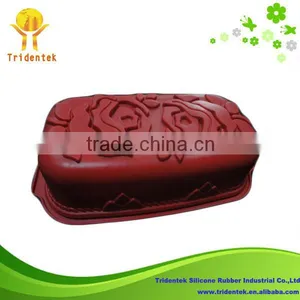 High Quality Rose Shape Silicone Rectangle Bread Baking Pan thumbnail-1