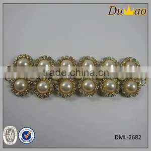 Fashion White Beads Chain Shoe Accessories for Women thumbnail-1
