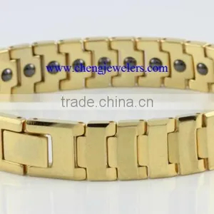 Two-tone Magnet Men's Gold Bracelet 18k Jewelry thumbnail-1