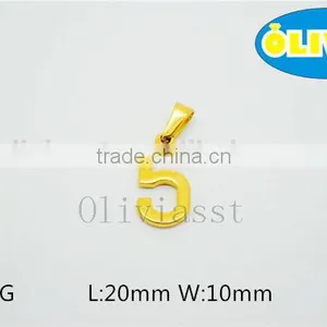 Olivia Wholesale High Quality 2016 Fashion 304 Stainless Steel 0-9 Lucky Number 5 Pendant New Year Gift thumbnail-1