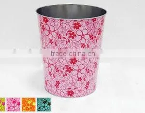 Round Tin Can Waste Bin/Metal Waste Bin/Tin Trash Can thumbnail-2