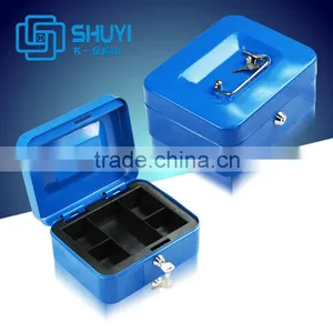 Small Metal Key Lock Cash Money Safe Security Box thumbnail-2