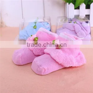 NEW STYLE Lovely Flower Welt and Good Quality Turn Cuff Baby Cotton Socks thumbnail-1