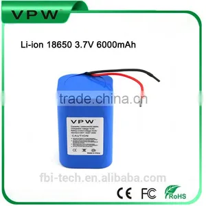 6000mAh 4P 3.7V Li-ion Battery Pack 18650 With Cable Wire thumbnail-1