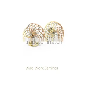 Awesome Wire Work Twisting Geometry Necklace for Women thumbnail-5