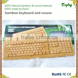 Factory Supply 100% Bamboo Handcrafted Keyboard and Mouse Combo, Wired and Wireless Style Both Available thumbnail-5