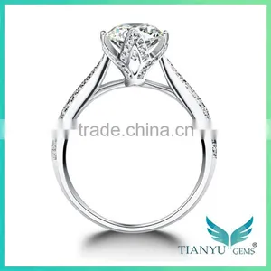 Ring Size Platinum Women Rings , DEF Color Moissanite Round Brilliant Cut for Moissanite Jewelry thumbnail-2