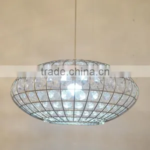 Chrome Metal Chandelier Frames Clear Crystal Beads Modern Pendant Lamp / Light thumbnail-1