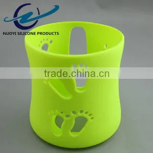 Hollow Out Colorful Silicone Cup Sleeve Use for Baby Bottle thumbnail-2