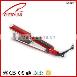 Professional Ceramic Coating Plate Flat Iron Hair Straightener Dual Voltage CE ROHS Approval thumbnail-1